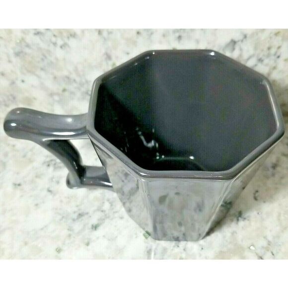 Starbucks 2013 Octagon Coffee Mug Cup Silver Gray Grey Metallic 14OZ - Picture 2 of 4